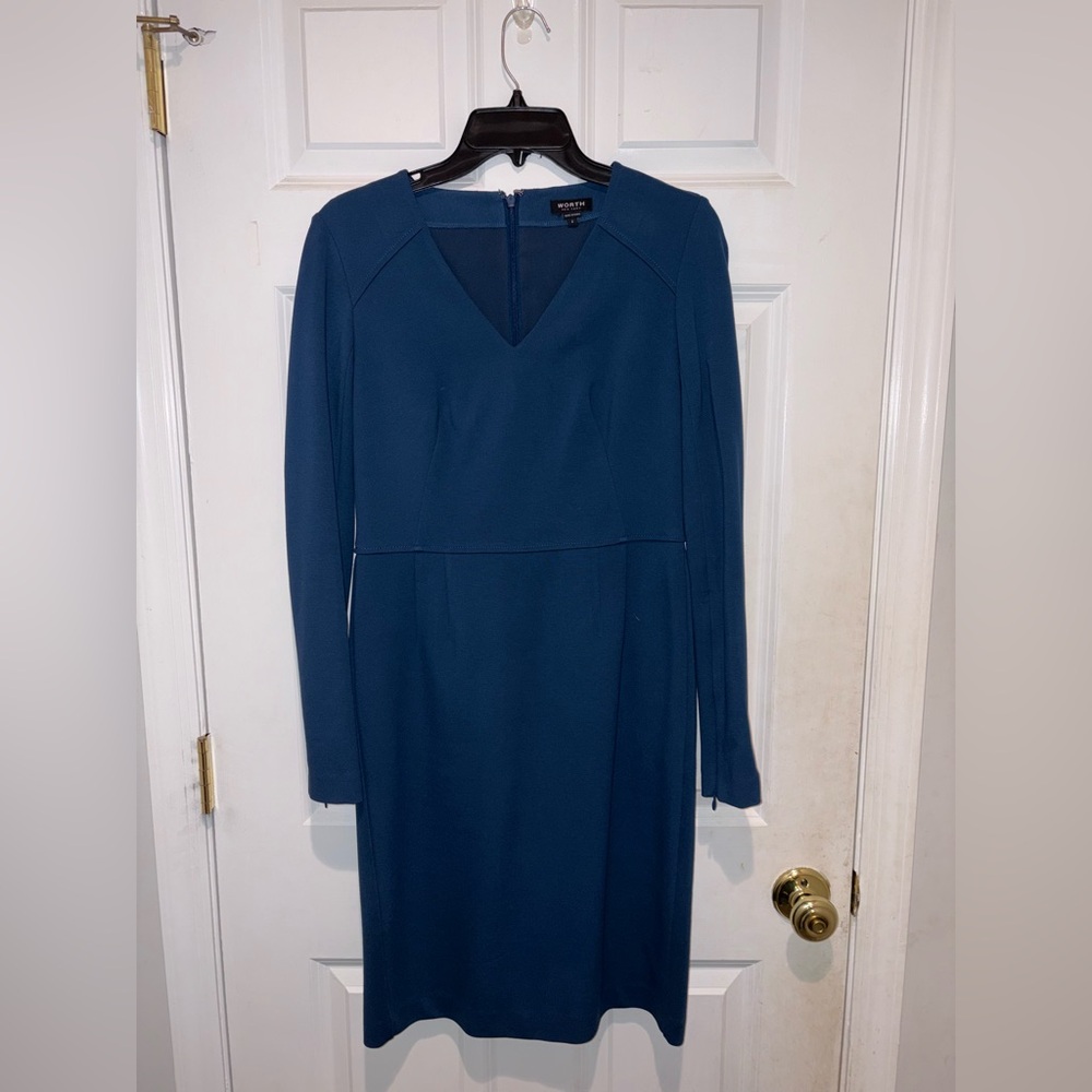 Worth Teal Long Sleeve Dress